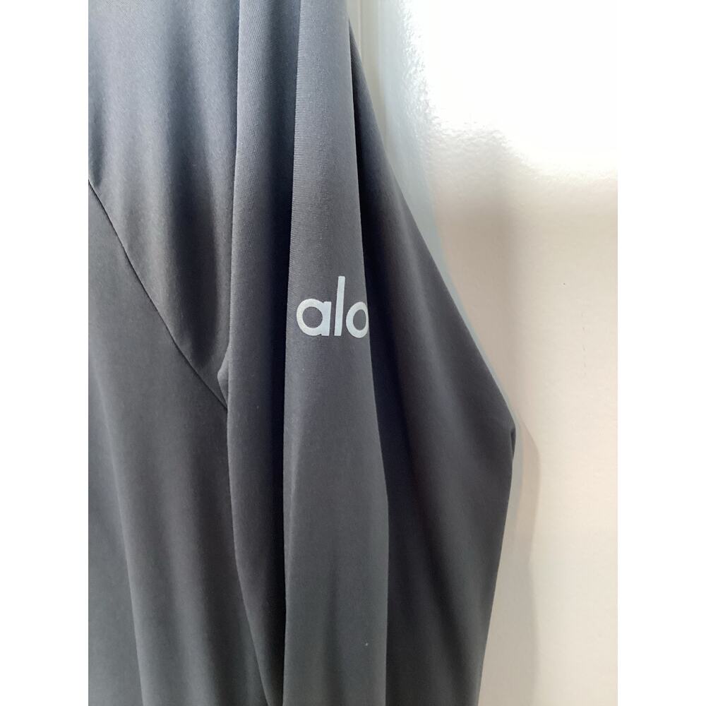 Alo Women's Alosoft Finesse Long Sleeve Top Activewear Yoga Athletic Dark Gray - Picture 5 of 10